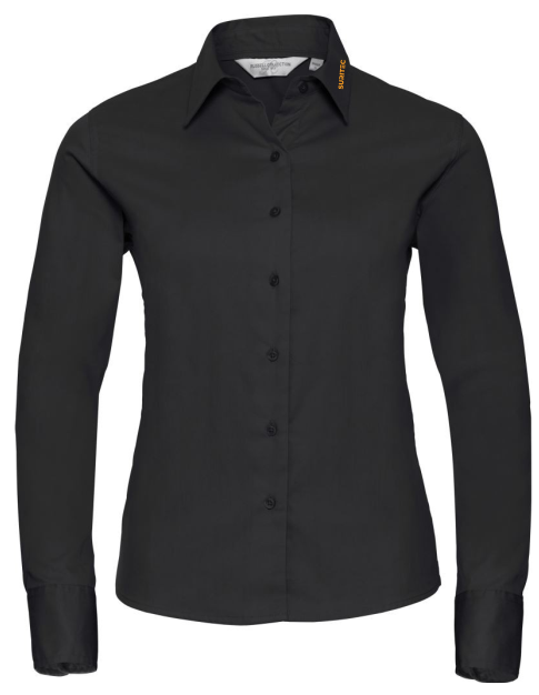Damen Micro-Twill Bluse langarm schwarz